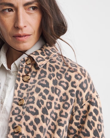 Pure Cotton Leopard Denim Jacket