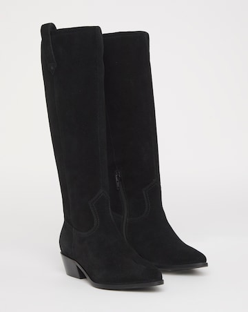 Bonnie Knee High Suede Western Boots - Wide Fit (E) & Curvy Calf