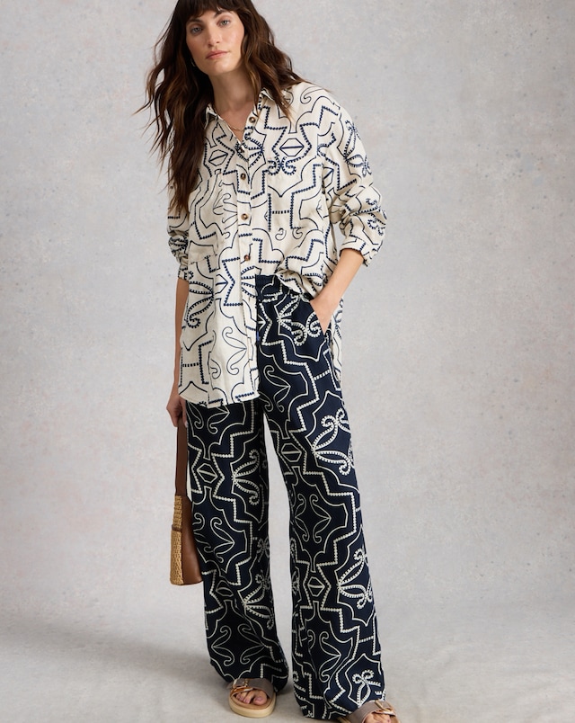 White Stuff Ally Linen Wide Leg Trouser