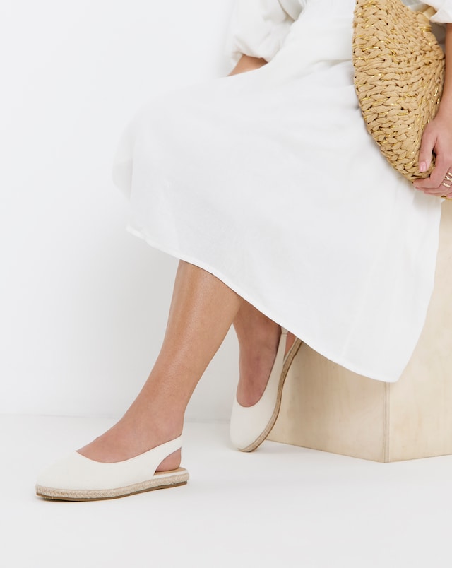 Sherelle Espadrille Flat Slingback Shoes - Wide Fit (E)