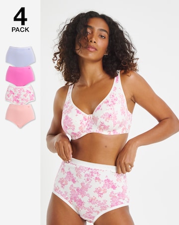 Slimma (4 Pack) Full Brief Knickers Pastel Floral