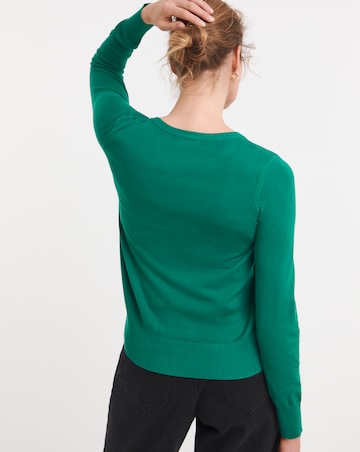 Knitted Crew Neck Cardigan