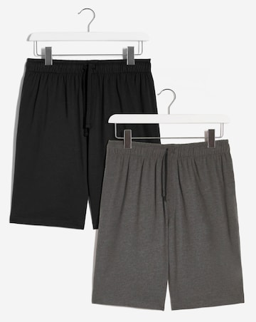 2 Pack Jersey Lounge Shorts- Black/Charcoal