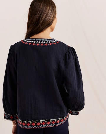 Julipa Petite Cheesecloth Embroidered Jacket