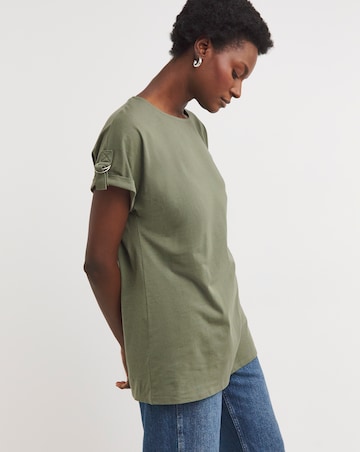 Pure Cotton Khaki Crew T-Shirt