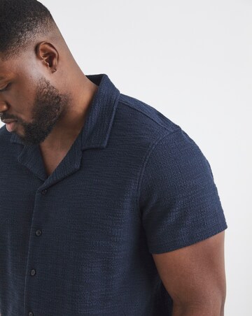 Textured Revere Collar Jersey Shirt