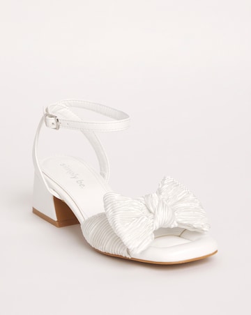 Isla Plisse Bow Low Heel Occasion Sandals Wide E Fit