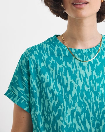 Longline Curved Hem Short Sleeve Top