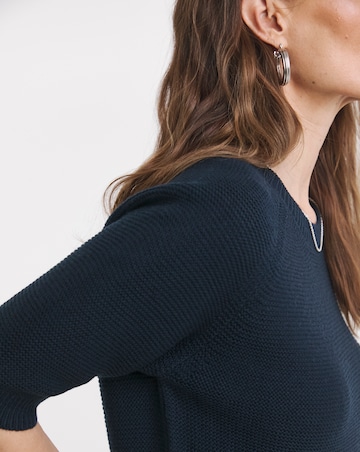 Navy Crew Neck Raglan Sleeve Jumper