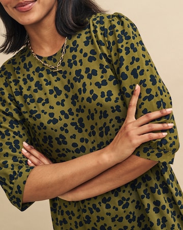Nobody's Child Green Animal Print Rachel Midi Dress