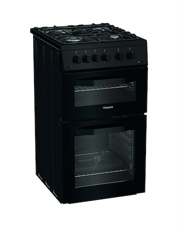 Hotpoint HTG5GCB 50cm Gas Twin Cooker - Black