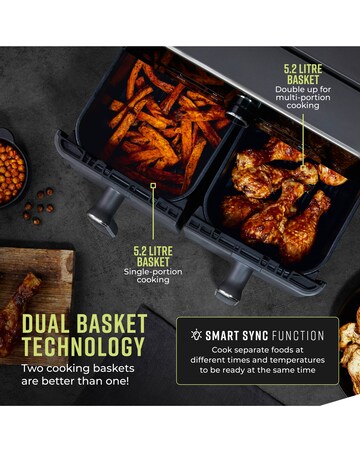 Tower T17138 Vortx 10.4L Dual Basket Air Fryer