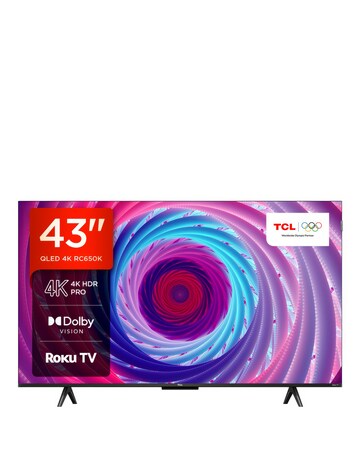TCL 43In 43RC650K Roku TV Smart 4K Ultra HD HDR QLED TV