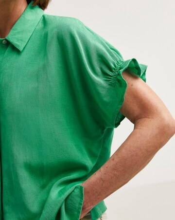 Linen Relaxed Grown On Sleeve Shirt