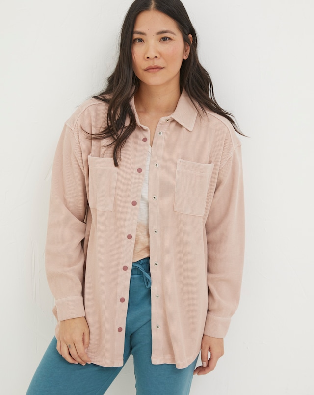 FatFace 'Ebb & Flow' Cotton Liza Waffle Shirt