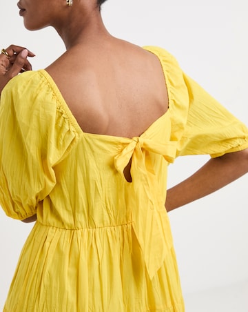 Pure Cotton Volume Maxi Smock Dress