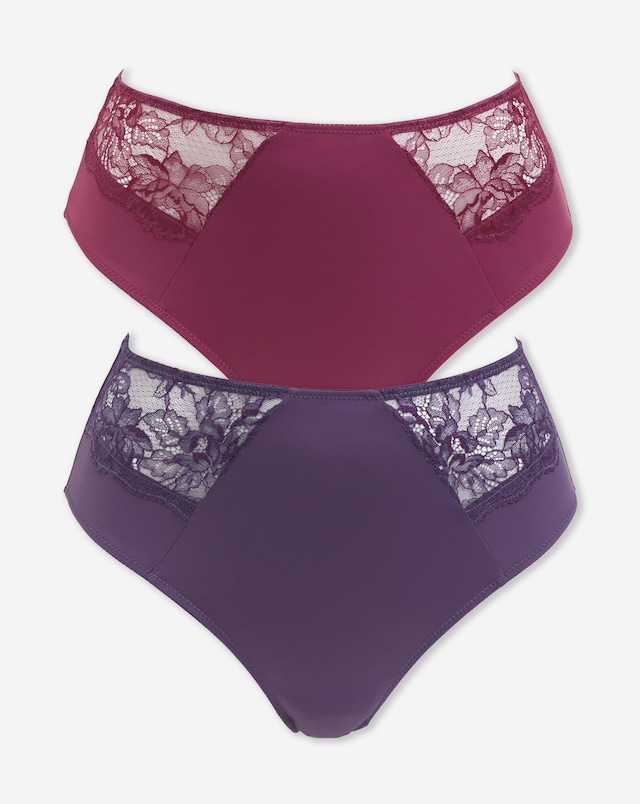 Pretty Secrets (2 Pack) New Ella Full Knickers Fig/Cherry