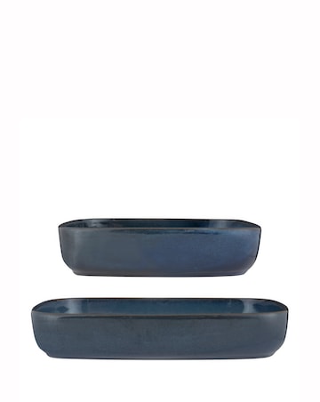 Mason Cash Reactive Glaze Blue Set of 2 Rectangle Oven Dishes