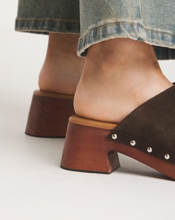 Stella Suede Closed Toe Platform Clog Sandals Wide E Fit Simply Comfort