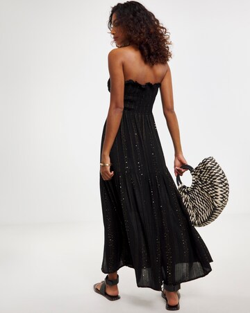 Lurex Bandeau Maxi Beach Dress