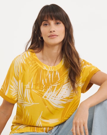 Pure Cotton Woven Front Curved Hem Longline Top