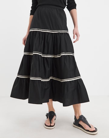 Black Tiered Maxi Skirt