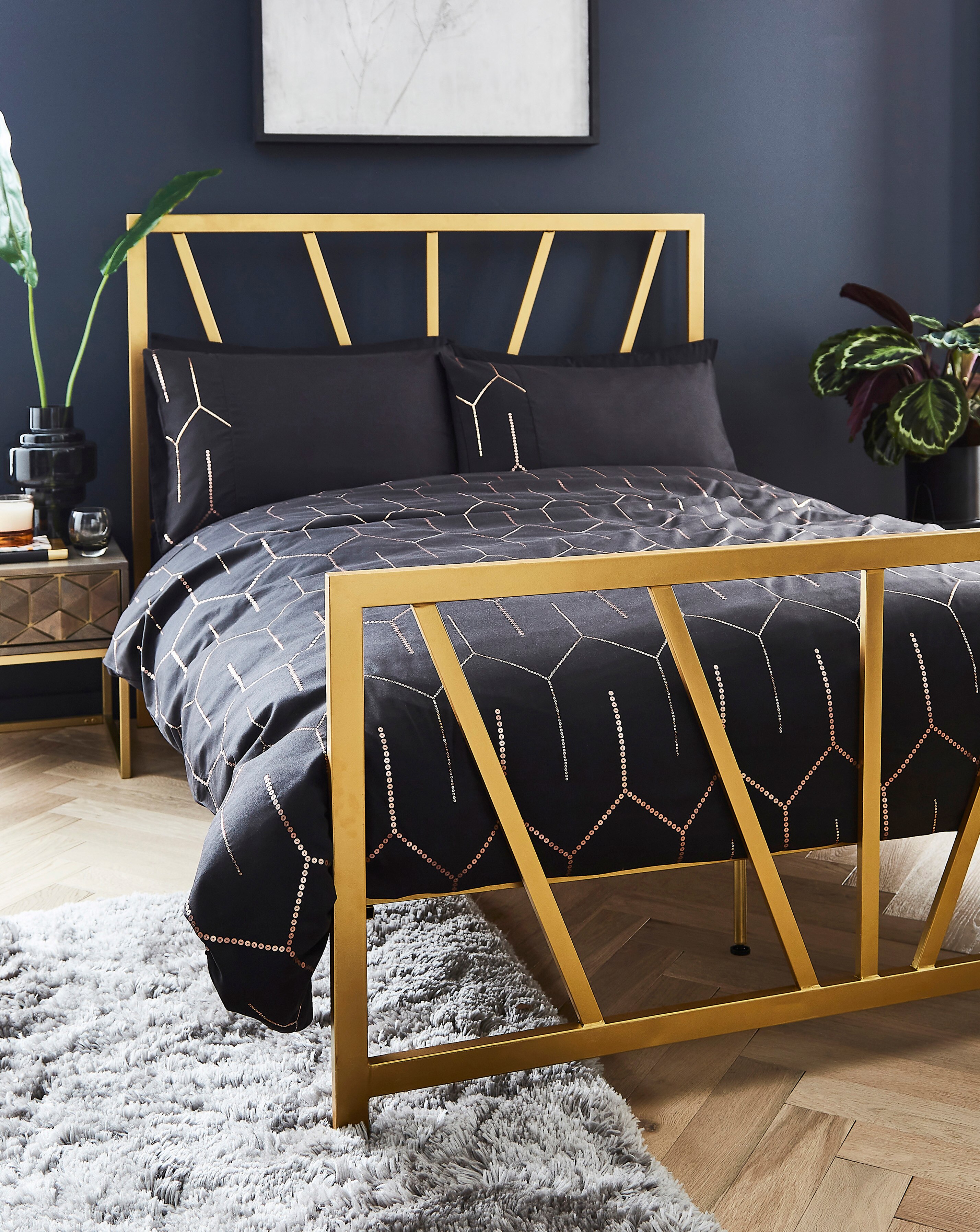 Joanna Hope Grace Gold Metal Bed Frame