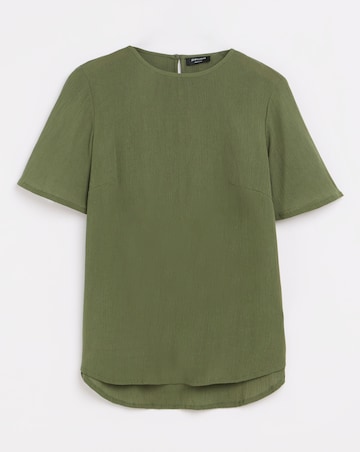 Crinkle Boxy Fluted Sleeve Top