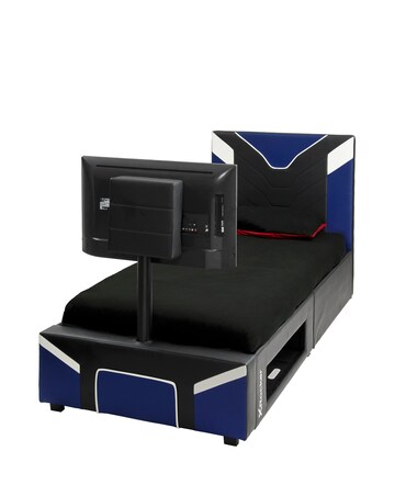 X Rocker Single Cerberus Twist TV Bed - Blue