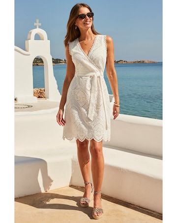 Sosandar Broderie Detail Dress