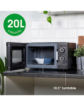 Abode AMM2001B 20L Black Manual Microwave