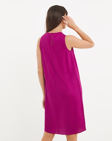 Linen Mix Sleeveless Shift Dress