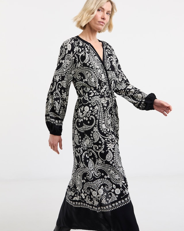 Border Print Spun Dress