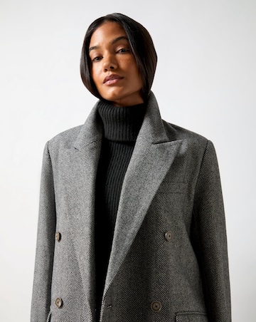 Ro&Zo Herringbone Double Breasted Overcoat