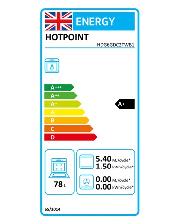 Hotpoint HDG6GDC2TWB1 60cm Gas Double Cooker with Glass Lid - Black + Install