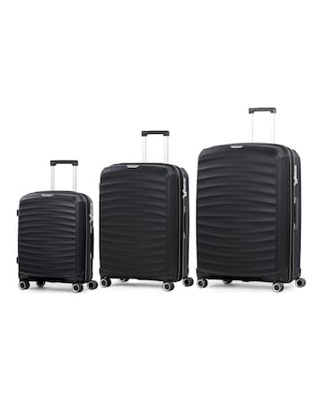 Rock Sunwave 3pc Suitcase Set - Black