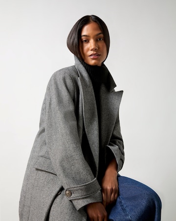 Ro&Zo Herringbone Double Breasted Overcoat