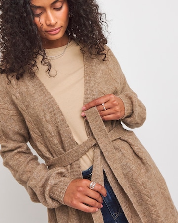 Belted Cable Cardigan