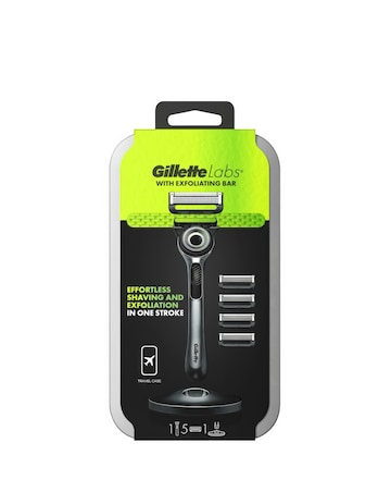 Gillette Labs Exfoliating Razor, Travel Case, and 4 Razor Blades