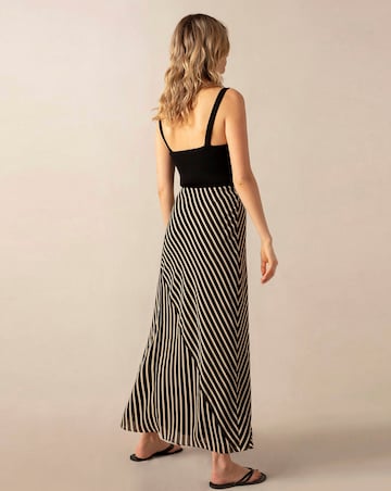 Ro&Zo Bias Stripe Maxi Skirt