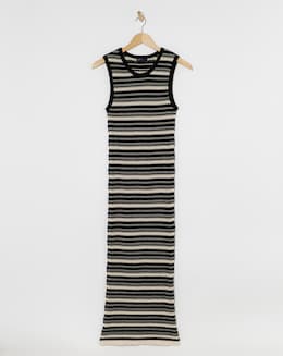 Nobody's Child Textured Knitted Striped Midi Dress