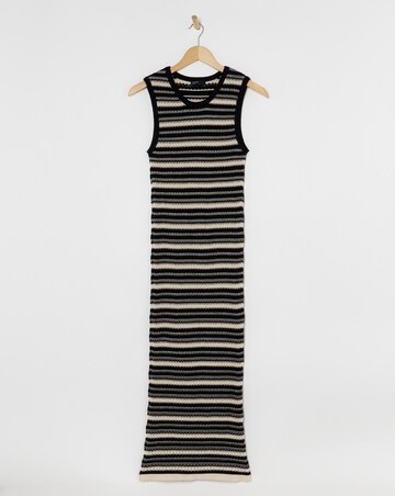 Nobody's Child Textured Knitted Striped Midi Dress
