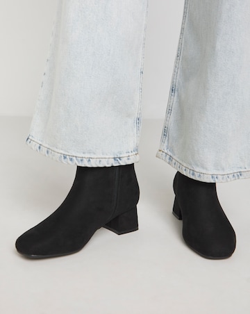 Kit Low Block Heel Ankle Boots - Wide Fit (E)