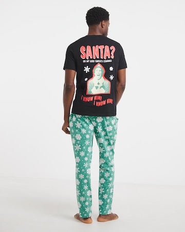 Elf Christmas Short Sleeve Pyjama Set - Black/Green