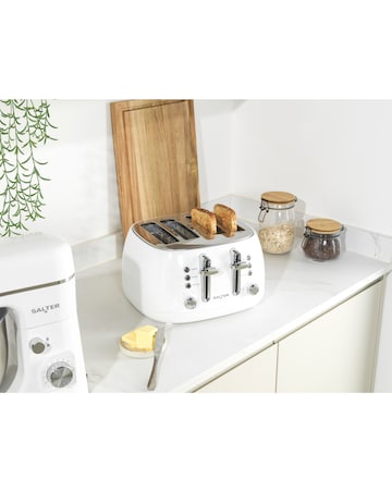 Salter Boston 4 Slice White Toaster