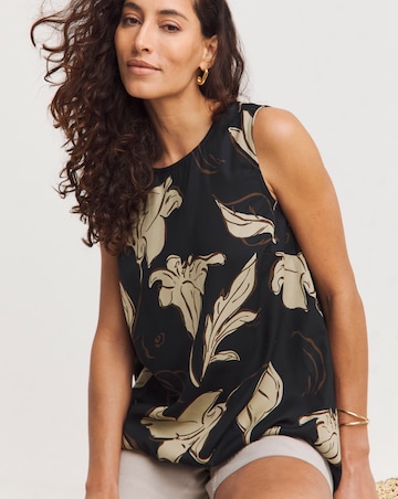 Sleeveless Twill Shell Vest Top