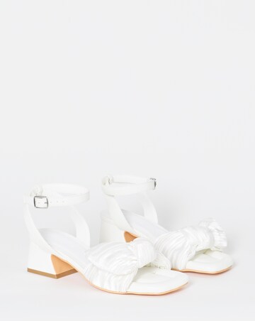 May Side Bow Low Block Heel Sandals - Wide Fit (E)