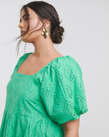 Simply Be Green Broderie Maxi Dress