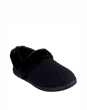 Skechers Cozy Campfire Quilted Knit Slipper with Faux Fur & Memory Foam - D Fit