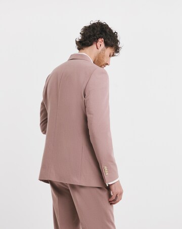 Linen Blend Double Breasted Suit Jacket